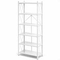 Origami 6-Tier Metal Storage Shelves with Durable Steel Frame and Easy Assembly for Home, Kitchen, and Garage Shelving, White