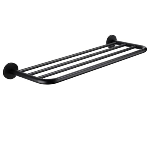 Hotel Towel Racks for Bathroom Wall Mounted, 24 Inch Towel Shelf for Bathroom, 2-Tier Bathroom Towel Rack, Black - color: Black, size: 24Inches 2PCS