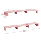 Mind Reader Dual Monitor Stand, Desktop Organizer, Laptop Riser, Office, MDF, 51.25"L x 9.25"W x 4.75"H, Pink - color: Pink