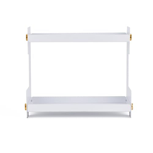 FFK 2 Tier Bathroom Countertop Organizer, SUS 304 Stainless Steel Storage Shelf for Cosmetic Organizer, Ideal for Cabinet, Countertop, Pantry, and Desktop, Office, White - color: White 1