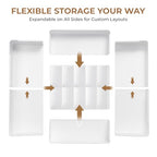 Expandable Drawer Organizer – 14-Grid Storage Box for Underwear, Bras, Socks, Baby Clothes – Fits Closets & Dressers (10+4) - style: 10+4