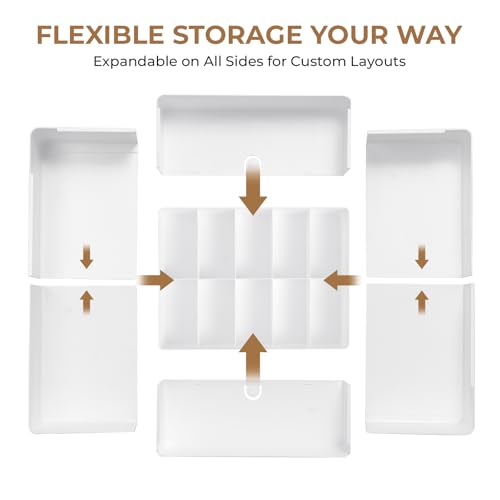 Expandable Drawer Organizer – 14-Grid Storage Box for Underwear, Bras, Socks, Baby Clothes – Fits Closets & Dressers (10+4) - style: 10+4