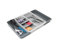 Joseph Joseph DrawerStore Expanding Tiered Flatware Cutlery Tray with Knife Organizer, Expandable In-Drawer Space-Saving Kitchen Storage, Recycled Plastic - size: Large, style: Flatware & Utensils Organizer