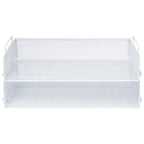 EASEPRES 2 Pack Stackable Desk Paper Tray, Metal Mesh Desktop Document Letter File Organizer for Office Home School, 13.5'' L x 9.75'' W x 5.5'' H, White - color: 2 Pack White