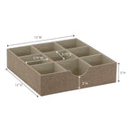 Household Essentials Brown 723-1 Deep 9 Section Drawer Organizer Box for Storage | 12 in x 12 in 3.13 - color: Latte