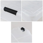 50 Quart Wheeled Latching Storage Box, Stackable Bin with Latch Lid, Plastic Container to Organize Shoes Underbed (3 Pack) - size: 50 Quart