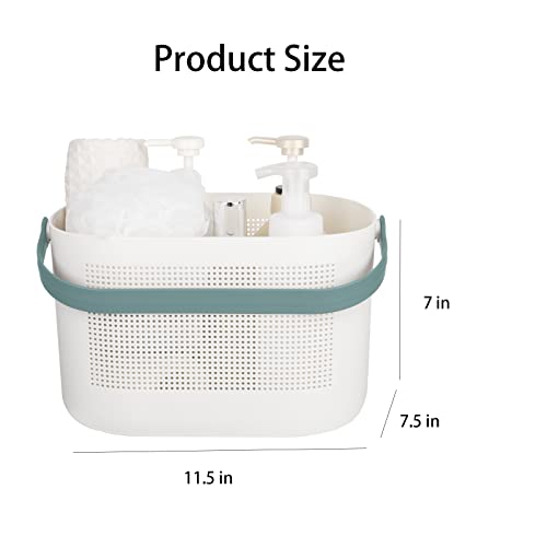 UUJOLY Plastic Storage Baskets with Handles, Shower Caddy Shelf Organizers Basket for Bathroom, Kitchen, Dorm Room, Green, 2 Pack - color: Green, size: 2 Pack