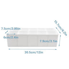 Plastic Belt Organizer, 10 Section Drawer Organizer for Storage Belt, Ties, Underwear and Socks, White Removable Dividers Storage Box for Closet Dresser Drawer, 12 x 6.2 x 3.1 Inch