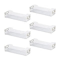 Oggi Cabinet/Drawer Storage Bin - 14" x 5" (Set of 6), Clear/Gray, Ideal for Kitchen Organization, Pantry Storage, Fridge Organizing - size: 14" x 5" (set of 6)