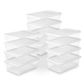 Sterilite 12-Pack Clear Storage Box, Stackable Container Bins with Lids, 12 Qt, White – Plastic Containers for Home, Closet, Bathroom, and Office Organization - size: 12 Quart, style: 12