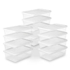 Sterilite 12-Pack Clear Storage Box, Stackable Container Bins with Lids, 12 Qt, White – Plastic Containers for Home, Closet, Bathroom, and Office Organization - size: 12 Quart, style: 12