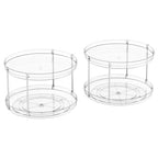 2 Tier Lazy Susan Turntable for Cabinet,Countertop,Pantry,12"W Spinning Seasoning Organizer,Double Rotating Kitchen Spice Rack Organizer and Condiments,Medicine,Vitamin Bottle Organizer Carousels,2Pc - size: 12"W-2Tier-2 Pack