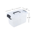 6-Pack Home Storage Bins, Plastic Container, Latching Box with Handle (Black handle) - color: Black handle