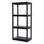 Plano 4-Shelf Plastic Storage Shelves, 48” x 23” x 14”, 200lb Capacity, Pantry, Office, Closet and Garage Shelves, Easy to Assemble, Durable Plastic Shelving Unit - size: 4-Shelf 200lb