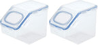 LocknLock Easy Essentials Food Lids (Flip-top) / Pantry Storage Containers, BPA Free, Top-10 Cup-for Snacks, Clear (Pack of 2) - size: 10.6 Cup (Pack of 2)