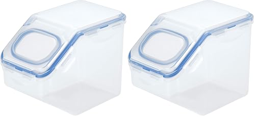 LocknLock Easy Essentials Food Lids (Flip-top) / Pantry Storage Containers, BPA Free, Top-10 Cup-for Snacks, Clear (Pack of 2) - size: 10.6 Cup (Pack of 2)