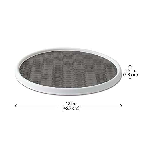 Copco 18-Inch Lazy Susan Turntable Organizer, Non-Skid Pantry or Cabinet Spinner for Spices, Condiments, and Bottles, Durable White/ Gray Design - color: White/Gray