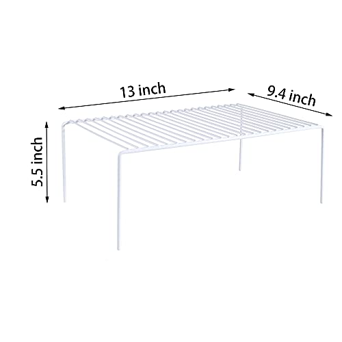 Redrubbit Medium (13 x 9. 4 Inch) Cabinet Storage Shelf Rack, Rustproof Kitchen Counter and Cabinet Shelf, Storage Rack Organizer for Kitchen, Fridge, Bathroom, Set of 6 - color: White