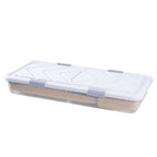 VEVOR Under Bed Storage with Wheels, 31.7 x 15.6 x 6.9 inch Underbed Containers, Underbed Shoes Organizer with Lid & Gray Latch, Rolling Under the Bed Storage Bins for Clothes Shoes Blankets, 4 Pack