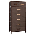 Crestlive Products Vertical Dresser Storage Tower - Sturdy Steel Frame, Wood Top, Easy Pull Fabric Bins, Wood Handles - Organizer Unit for Bedroom, Entryway, Closets - 7 Drawers (Brown) - color: Brown, style: 7 Drawers