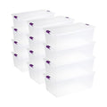 Sterilite 12-Pack 110 Quart ClearView Latch Box, Stackable Organizer Bins with Latching Lids - Clear Plastic Organization Containers for Closet, Bedroom, Shelving Units and Everyday Home Storage - size: 12 Pack, style: 110 Quart