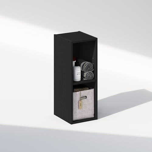 Furinno Reed 2-Tier Closet Organizers and Storage, Closet Organizer, Open Shelf Closet Storage, for Wardrobe, Bedroom, Living Room, 8-Inch Width, Blackwood - color: Blackwood, size: 2-Tier; 7.9" W