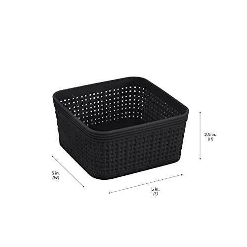 Simplify 10 Piece Organizing Set | Multiple Size Bins | Multipurpose | Office | Desk | Dorm | Bathroom | Storage Basket | Small Items | Accessories | Black (Pack of 6) - size: 10 Piece (Pack of 6)