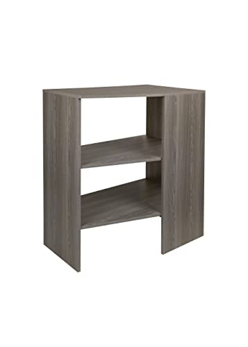ClosetMaid SuiteSymphony Wood Corner Shelf Unit, 2 Shelves, Adjustable, Stacking, for Storage, Closet, Clothes, Shoes, Décor, Graphite Grey - color: Graphite Grey