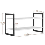 2-Tier Shoe Rack for Closet & Entryway, Stackable Shoe Organizer, Screw-Fastened Metal Frame for Less Wobble, Heel-Friendly Non-Woven Shelves, 11.8" Deep Space-Saving Shoe Storage (Black) - size: 2-Tier