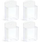4 Pcs Remote Control Holder Wall Mount, TV Controller Holder, Self Adhesive Remote Holder, Wall Pen Holder Storage Accessories for Home Office School（Clear） - color: Clear&4Pcs