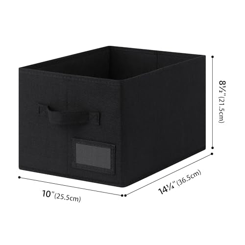 GRANNY SAYS Shelf Storage Bins, Fabric Storage Baskets for Closet and Clothes, Collapsible Storage Boxes with Handles, Decorative Storage Containers for Bedroom, Black, Medium, 3-Pack - color: Black, size: Medium