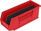 Akro-Mils 30224 AkroBins Plastic Storage Bins, Space-Saving Stackable Bins for Garage, Pantry, Craft Organization, 11" L x 4" W x 4" H, Red, 12-Pack - color: Red