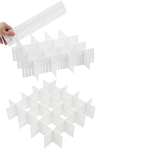 18Pcs Drawer Dividers, Adjustable Drawer Organizer for Socks, Underwear, Makeup, Can Help Tidy Kitchen, Bedroom, Dresser White - color: White, size: 18Pcs