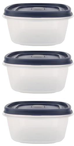 Bundle Food Storage Containers 5 Cup Food Storage Containers 7 Peice Set, Teal Easy Find Lids, 3 Containers, 3 Lids Chalk Pen And Chalk Labels - color: Blue, size: 5 Cup Pack of 3