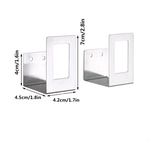 4 Pairs of Wall Mount Pot Lid Organizer, Adjustable Lid Holder,Cabinet Door Pan Lid Organizer Pot Hangers for Kitchen Wall Mount (Silver) - color: Silver