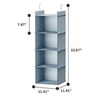 YOUDENOVA Hanging Closet Organizer, 4-Shelf Closet Hanging Shelves, Grey - color: Grey, size: 4-Tier