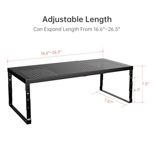 Cabinet Shelf Organizer, Spice Rack,Stackable, Expandable, Rust Resistant, Convenient Kitchen Storage, Metal Shelf for Kitchen, Countertop, Restroom(3Packs/Black,Medium) - color: Black, size: 3 PACKS/BLACK/MEDIUM