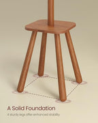 VASAGLE Coat Rack, Free Standing Coat Stand, Hall Coat Tree with 8 Hooks and Storage Shelf, 69.2 Inch Tall, for Coats, Hats, Bags, for Entryway, Hallway, Bedroom, Caramel Brown URCR033K01 - color: Caramel Brown, style: round tray