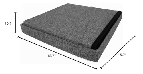 Seville Classics Cushioned Fabric Ottoman Hidden Storage Chest Footrest Chair, Padded Seat for Bedroom, Dorm, Loft, Living Room, Entryway, Hallway, Modern Gray, 15.7" Cube - color: Modern Gray, size: 15.7"D x 15.7"W x 15.7"H