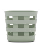 Lalo Bath Time Storage Bin - Keep Items Organized & Dry with Non-Toxic Plastic, Easy Cleanup, Removable Drying Bin, Woven Baby Organizer, Secure Wall Attachment, 9 x 5.5 x 8.5 in - Sage