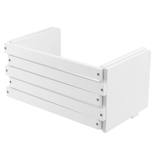 MyGift White Wood Desktop Bookshelf Organizer, Expandable Adjustable Display Shelf Book Rack - color: White