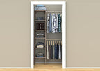 ClosetMaid SuiteSymphony Wood Closet Organizer Starter Kit with Tower and 3 Hang Rods, Shelves, Adjustable, Fits Spaces 4 – 9 ft. Wide, Natural Gray - color: Natural Gray, style: Starter Tower Kit