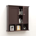 TaoHFE Brown Medicine Cabinets,Bathroom Wall Cabinet with 2 Door Adjustable Shelves,Over The Toilet Storage Cabinet,Espresso Bathroom Cabinet Wall Mounted for Laundry Room Kitchen - color: Espresso