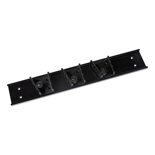 Restaurantware 17.7 Inch Snap-In Design Mop Holder, Black Plastic, 3 Customizable Slots, Screws Included