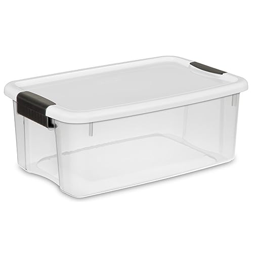 Sterilite 24-Pack Ultra Latching Box, Storage Bins with Lids, Clear Plastic, 18 Quart - Heavy-Duty Organizing Containers for Closet, Bathroom, and Office - size: 18 Quart, style: 24-Pack