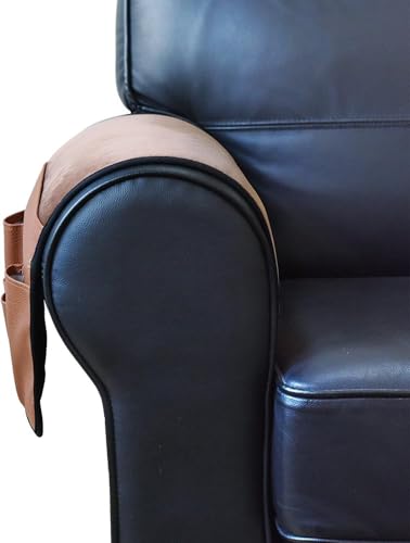 Wanty Velvet Sofa Couch Chair Armrest Soft Caddy Organizer Holder for Remote Control, Cell Phone, Book, Pencil (Brown) - color: Brown