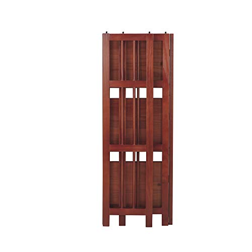 Casual Home Narrow 3-Shelf Folding Bookcase, 14" Wide, Mahagony - color: Mahogany