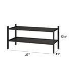 kiplant 2-Tier Black Bamboo Shoe Rack, Stackable Bamboo Wood Shoe Rack for Closet, Entryway & Hallway - color: Black, size: 2-Tier