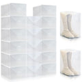 Sintuff 20 Pcs Clear Shoe Boxes Plastic Stackable Clear Shoe Storage Boxes for Women Men Ankle Boots High Heels Rooms Closet(13.8 x 9.8 x 7.1 Inches) - size: 13.8 x 9.8 x 7.1 Inches