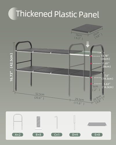 NETEL Under Sink Organizers and Storage, 2 Tier Expandable Under Cabinet Organizer Shelf with 8 Removable Panels,Expandable Shelf for Cupboard,Kitchen,Bathroom,Shoe Storage Rack - size: 8 Panels